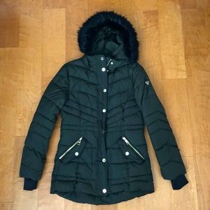 Guess dark olive parka size XS